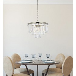 Heidi 1 - Polished Chrome 9 Light Chandelier with Crystal