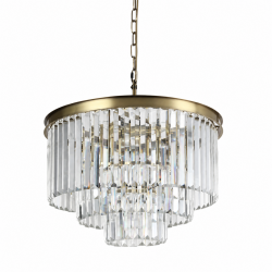 Heidi 1AB - Antique Brass 9 Light Chandelier with Crystal