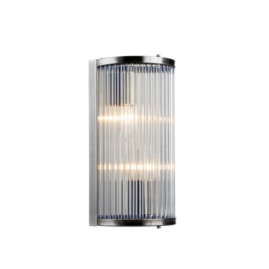 Monaco WCH - Chrome Wall Lamp with Clear Glass Rods