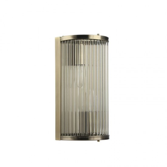 Monaco WAB - Antique Brass Wall Lamp with Clear Glass Rods