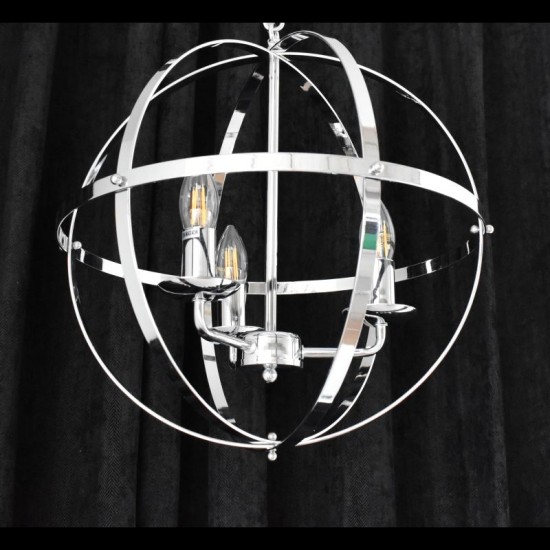 Paulina 1 - Polished Chrome 3 Light Globe Pendant
