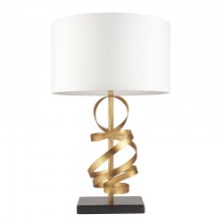 64821-001 Gold Leaf Table Lamp with Ivory Shade