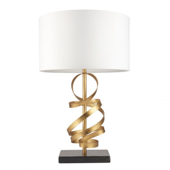 64821-100 Gold Leaf Table Lamp with Ivory Shade 64821-100 Gold Leaf Table Lamp with Ivory Shade