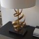 64821-100 Gold Leaf Table Lamp with Ivory Shade 64821-100 Gold Leaf Table Lamp with Ivory Shade