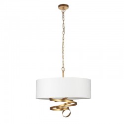 64849-001 Gold Leaf 3 Light Pendant with Ivory Shade