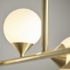 69332-001 Satin Brass 5 Light over Island Fitting with White Glasses