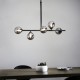 69333-001 Black Chrome 5 Light over Island Fitting with Smoked Mirror Glasses