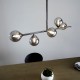 69333-001 Black Chrome 5 Light over Island Fitting with Smoked Mirror Glasses