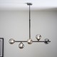 69333-001 Black Chrome 5 Light over Island Fitting with Smoked Mirror Glasses