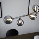 69333-001 Black Chrome 5 Light over Island Fitting with Smoked Mirror Glasses