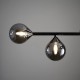69333-001 Black Chrome 5 Light over Island Fitting with Smoked Mirror Glasses