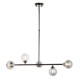 69333-001 Black Chrome 5 Light over Island Fitting with Smoked Mirror Glasses