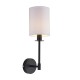 69334-001 Matt Black Wall Lamp with Vintage White Shade