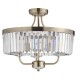 69336-100 Antique Brass 3 Light Ceiling Lamp with Clear Crystal