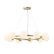 71713-100 Satin Brass 10 Light Centre Fitting with Gloss White Glasses