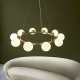 71713-100 Satin Brass 10 Light Centre Fitting with Gloss White Glasses