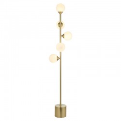71731-001 Satin Brass 5 Light Floor Lamp with Gloss White Glasses 71731-001 Satin Brass 5 Light Floor Lamp with Gloss White Glasses