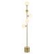 71731-100 Satin Brass 5 Light Floor Lamp with Gloss White Glasses