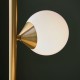 71731-100 Satin Brass 5 Light Floor Lamp with Gloss White Glasses