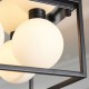 64847-100 Black 4 Light Ceiling Lamp with White Glasses