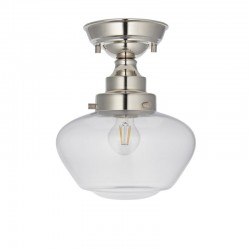 64853-001 Polished Nickel Ceiling Lamp with Clear Glass