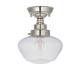 64853-001 Polished Nickel Ceiling Lamp with Clear Glass