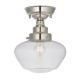 64853-001 Polished Nickel Ceiling Lamp with Clear Glass