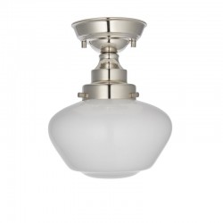 64854-001 Polished Nickel Ceiling Lamp with Opal Glass