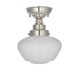 64854-001 Polished Nickel Ceiling Lamp with Opal Glass