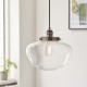 64855-001 Polished Nickel Pendant with Clear Glass