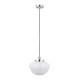 64856-001 Polished Nickel Pendant with Opal Glass