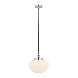 64856-001 Polished Nickel Pendant with Opal Glass