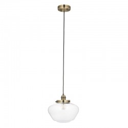 64863-001 Antique Brass Pendant with Clear Glass