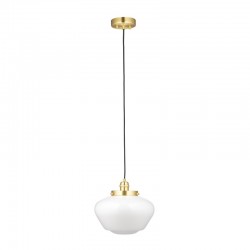 64864-001 Brass Pendant with Opal Glass