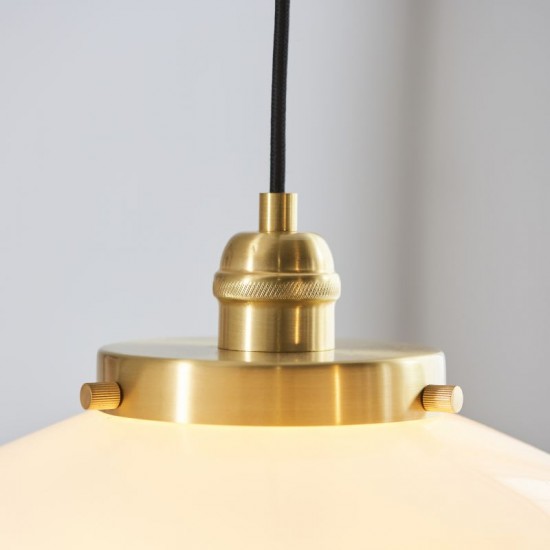 64864-001 Brass Pendant with Opal Glass