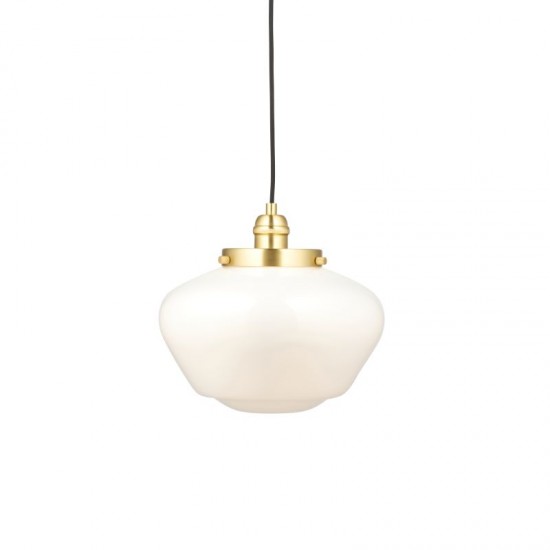 64864-001 Brass Pendant with Opal Glass