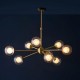 67475-100 Satin Brass 9 Light Centre Fitting with Double Glasses