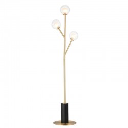 67477-001 Satin Brass 3 Light Floor Lamp with Double Glasses