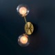 67479-100 Satin Brass 2 Light Wall Lamp with Double Glasses