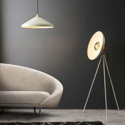 67483-001 White & Brass Tripod Floor Lamp