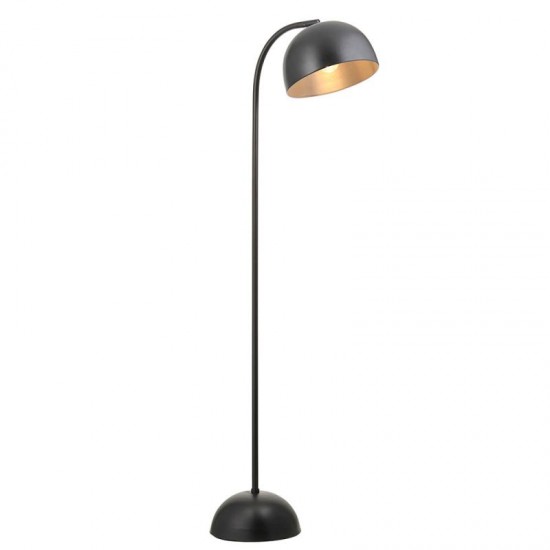 67484-100 Matt Black & Steel Grey Floor Lamp