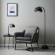67484-100 Matt Black & Steel Grey Floor Lamp