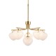67490-100 Satin Brass 6 Light Centre Fitting with Confetti Glasses