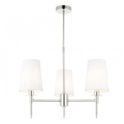 67494-001 Bright Nickel 3 Light Semi Flush with Vintage White Shades 67494-001 Bright Nickel 3 Light Semi Flush with Vintage White Shades