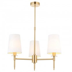 67498-001 Satin Brass 3 Light Semi Flush with Vintage White Shades 67498-001 Satin Brass 3 Light Semi Flush with Vintage White Shades