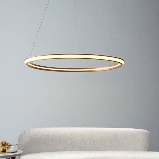 67525-100 Satin Gold Ring LED Pendant