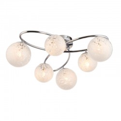 67535-001 Chrome 6 Light Ceiling Lamp with Confetti Glasses 67535-001 Chrome 6 Light Ceiling Lamp with Confetti Glasses