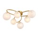 67536-001 Satin Brass 6 Light Ceiling Lamp with Confetti Glasses 67536-001 Satin Brass 6 Light Ceiling Lamp with Confetti Glasses