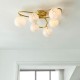 67536-001 Satin Brass 6 Light Ceiling Lamp with Confetti Glasses 67536-001 Satin Brass 6 Light Ceiling Lamp with Confetti Glasses