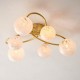 67536-001 Satin Brass 6 Light Ceiling Lamp with Confetti Glasses 67536-001 Satin Brass 6 Light Ceiling Lamp with Confetti Glasses